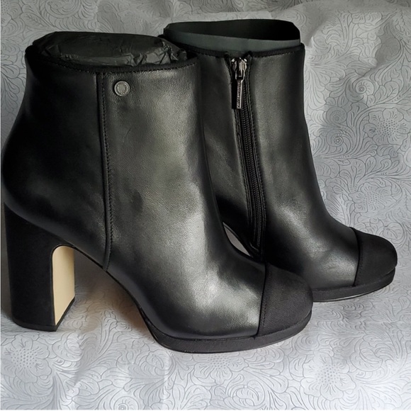 Karl Lagerfeld Shoes - KARL LAGERFELD Black Nappa Leather Lainey Cap Toe Boots NWT